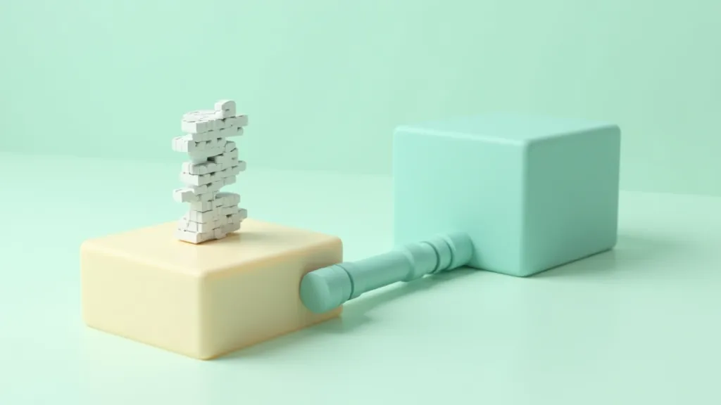 A fragile stack of add-on pieces beside a sturdy direct pipeline to a server, comparing plugins and APIs
