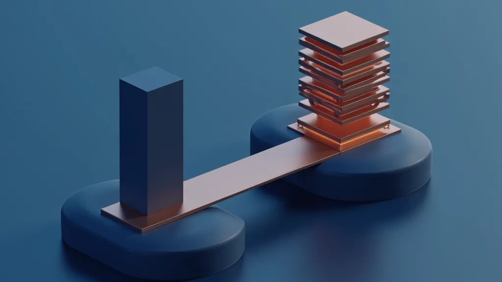 Two floating islands joined by a light bridge, representing a switch between two language model services